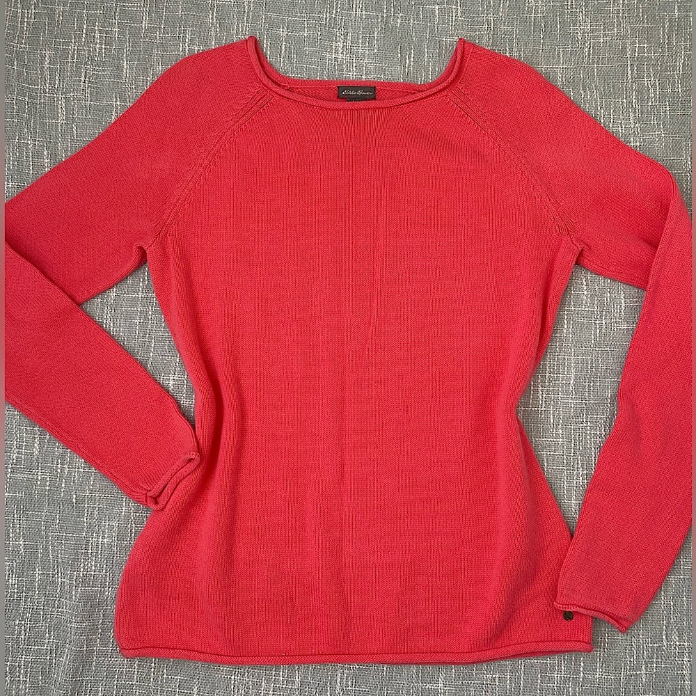 Eddie Bauer Hot Pink Cotton Knit Sweater | Women’s Medium